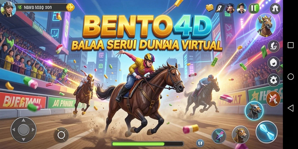 Tampilan gameplay balapan seru dari BENTO4D yang mendebarkan.