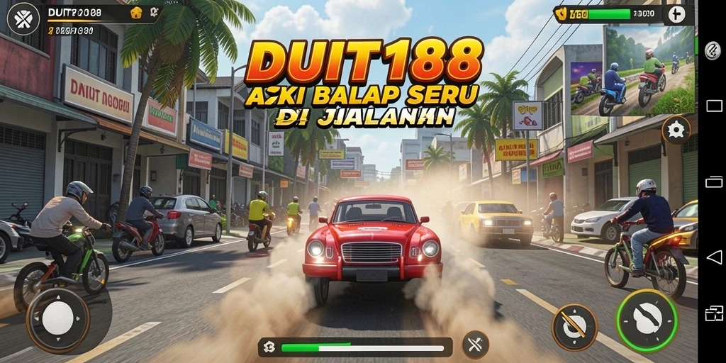 Tampilan gameplay balap yang intens dan mendebarkan.