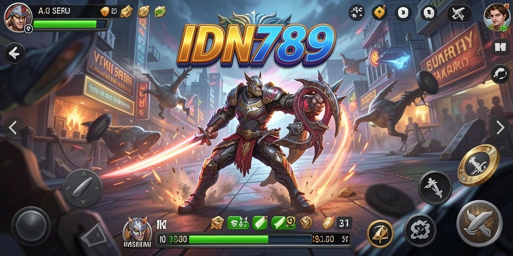 Tangkapan layar dari gameplay action yang menegangkan di IDN789.