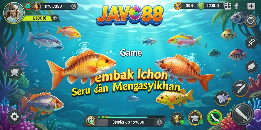 Screenshot JAVO88 menampilkan aksi menembak ikan yang seru.