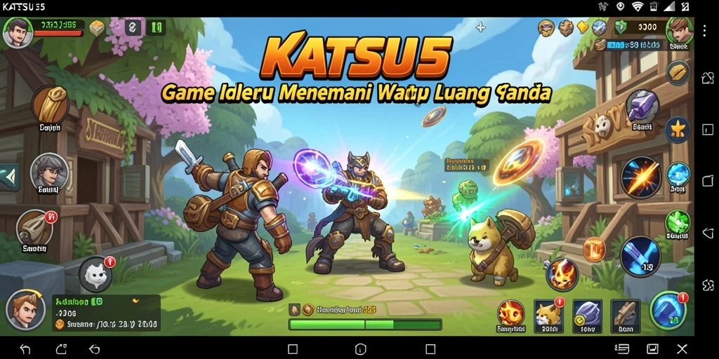Tampilan gameplay KATSU5 yang menarik dan berwarna.