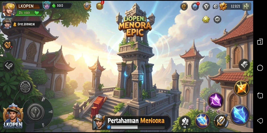 Tampilan gameplay menarik dari LKOPEN dalam genre Tower Defense.