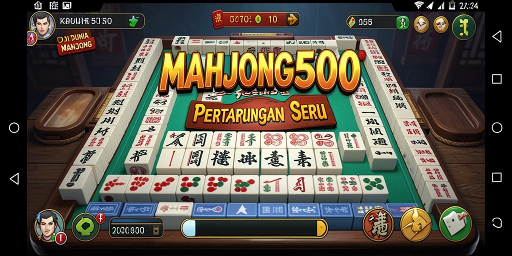 Tangkapan layar gameplay MAHJONG500 dengan aksi pertarungan yang seru.