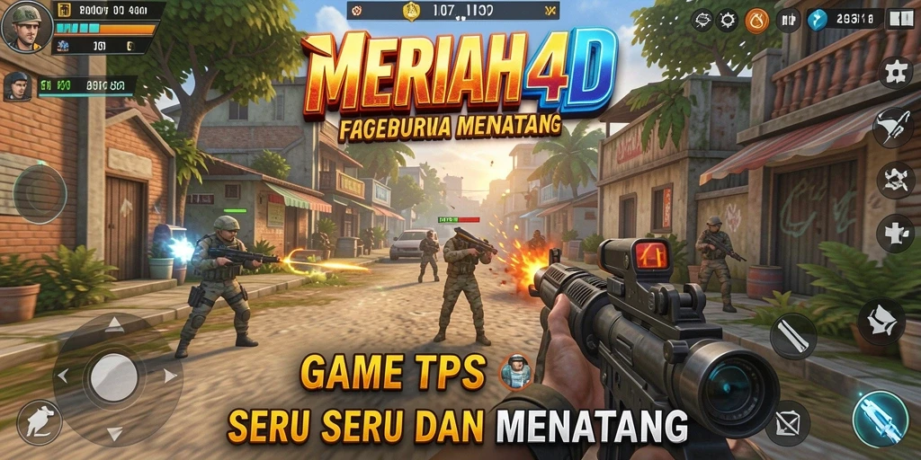 Tampilan gameplay seru dari MERIAH4D dalam aksi TPS.