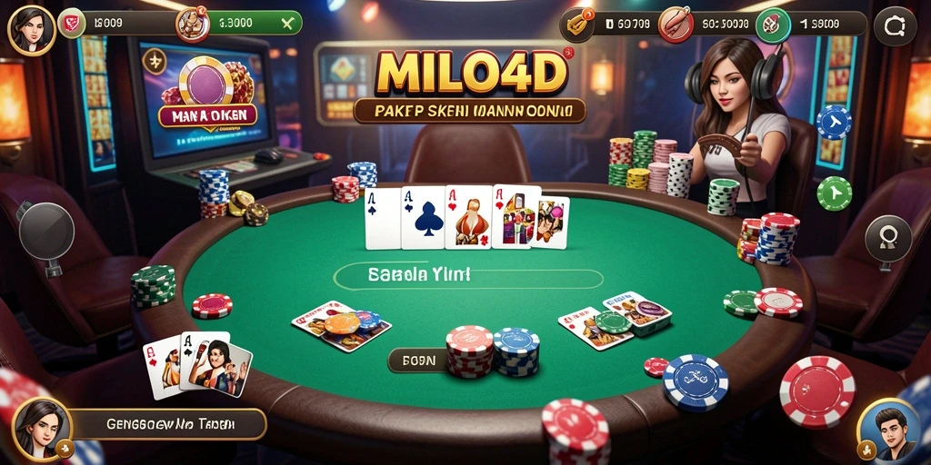 Tampilan gameplay Poker yang seru di MILO4D.