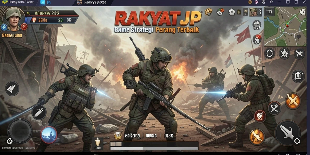 Screenshot utama RAKYATJP menampilkan pertempuran strategis yang mendebarkan.