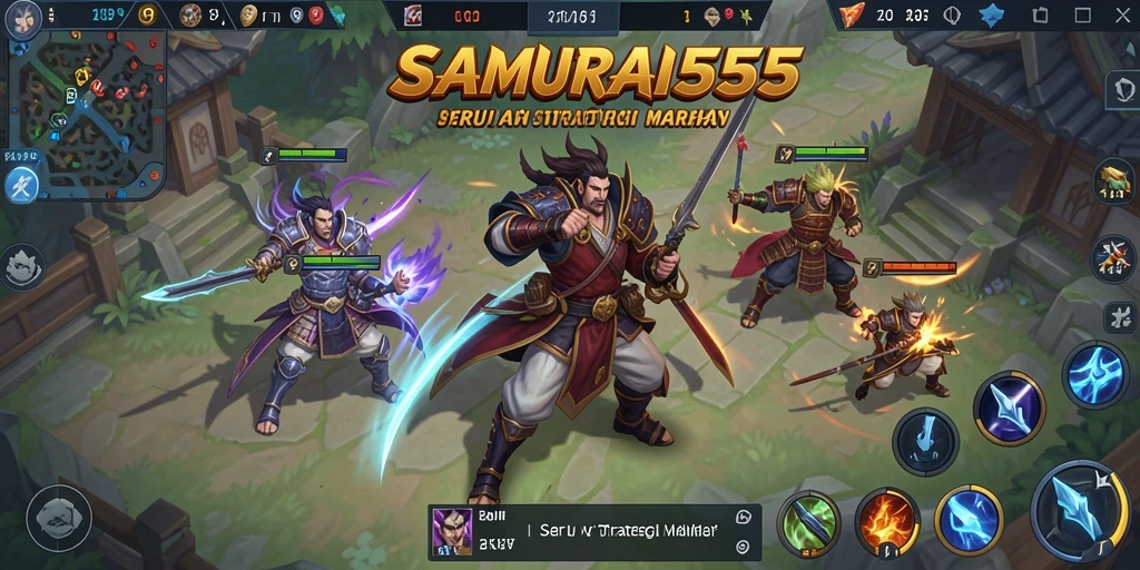 Tampilan gameplay seru dari SAMURAI555 dengan aksi MOBA intens.