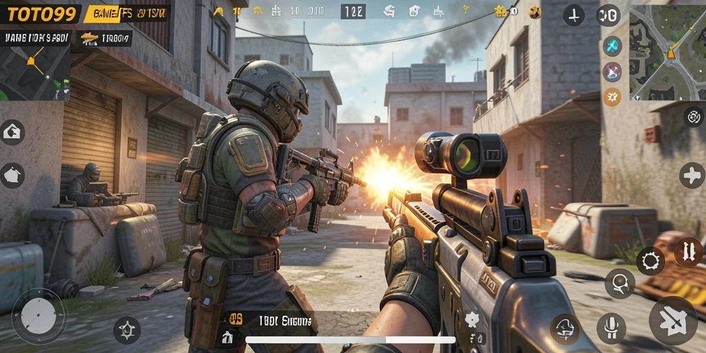 Gameplay seru dalam TOTO99 dengan pertarungan FPS yang intens.