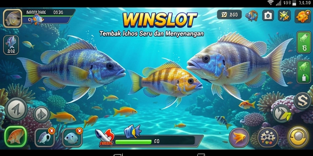 Tampilan gameplay seru dalam permainan Tembak Ikan WINSLOT.