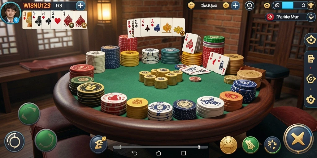 Tampilan gameplay menarik dari WISNU123 QiuQiu.